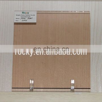 Qingdao Rocky high quality good flatness pink float glass price 3-10mm