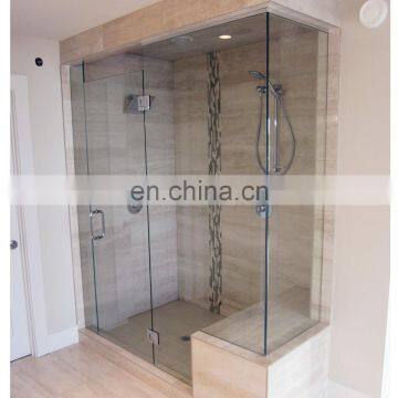 Modern and Simple Frameless Tempered Glass Square Shower Room