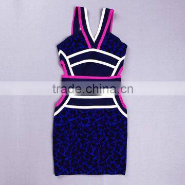 2015 new arrival HL rayon plus size white pink blue bandage dresses summer high quality new sey elegant bodycon bandage dress