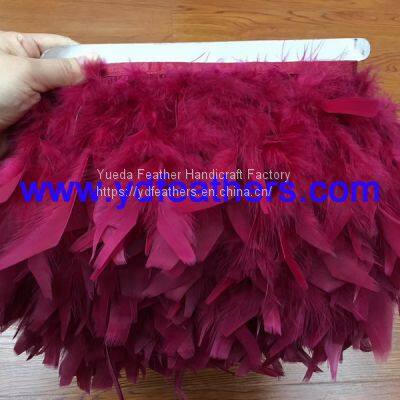 Dyed Colour Stripped Turkey Feather Fringe From China photo-2