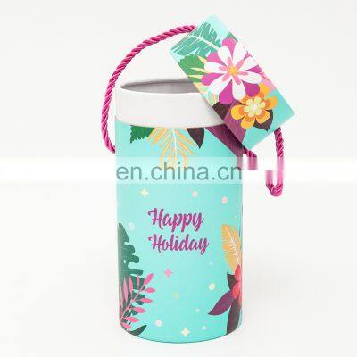 Wholesale Cardboard Christmas Gift Box Packaging Paper Tube with Handle