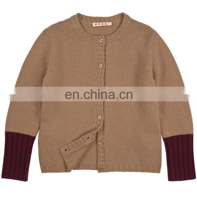 Long Sleeves Kids Cashmere Sweater with Button