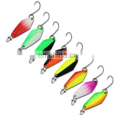 In stock UV double color 2.5g spoon Artificial  bait Trout Fishing Spinner lure