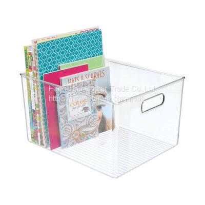 Plastic Clear Storage Bins Pantry Organizer Box Bin Containers for Organizing Kitchen Fridge, Food, Snack Pantry Cabinet, Fruit, Vegetables, Bathroom Supplies