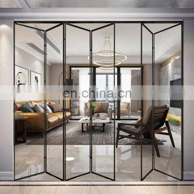 Custom narrow framed folding aluminum doors Glass partition door