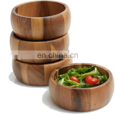 Acacia Wood Large Individual Salad Bowls, Snack Serving Bowls 6 1/2\