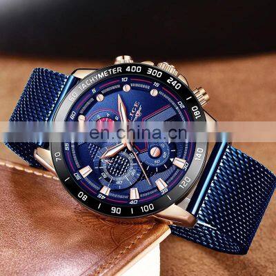 Lige 9929 Brand Mens Quartz Watches Water Resistant Stainless Steel Luxury Reloj Wristwatch Men