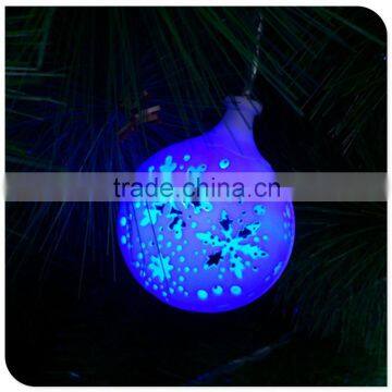 rgb christmas lights with snow ball decor in taizhou factory wholesale