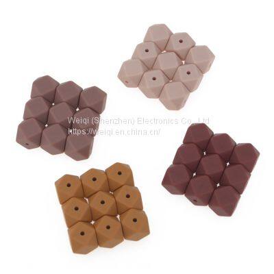 Teeth Food Grade Round Silicone Polygon Beads photo-5