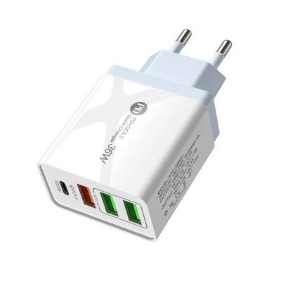 New Arrival 4 port usb c type c plug Pd Us Eu Uk Quick fast usb wall charger adapter for cellphone charger