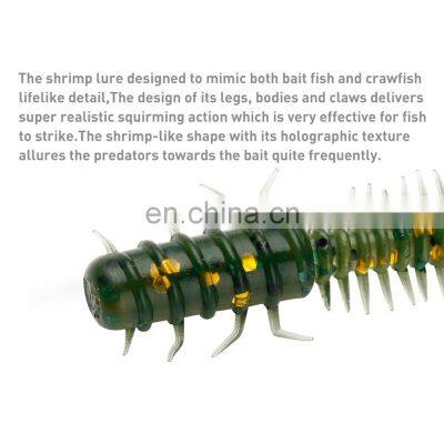 JOHNCOO 45mm 0.4g 50pcs Shrimp Bait Ocean Rock Lure Bass Swim Soft Worm Fishing Lure photo-2