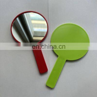 Customized Logo Wholesale Mini Portable Plastic Round Shape Hand Held Mirror