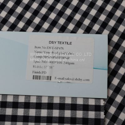 Yarn-dyed check fabric, yarn-dyed fabric, yarn-dyed stretch fabric