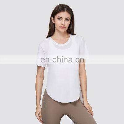 Summer New Lightweight Breathable Mesh Gym Shirt Ladies Casual Sports Workout Running Fitness Yoga Wear T Shirt For Women photo-5