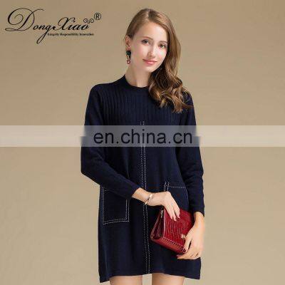 OEM Casual Long Woman Pullover High Quality Cashmere Wool Knit Sweater