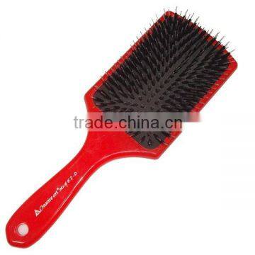 Nylon Pins Red Plastic Brush Paddle For Hair