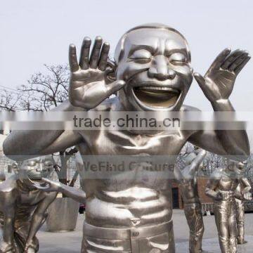 Stainless Steel Sculpture Loughing Man for Commercial Plaza photo-2