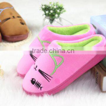 Cat Print Comfortable Quiet Warm Cartoon Indoor Slipper for Women Cute Winter Slippers photo-4