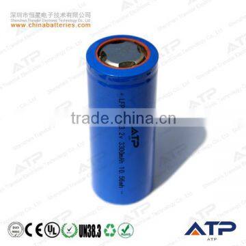 Factory Price 26 * 65mm 3.2v 26650 lifepo4 battery 3300mah / 26650 3.2v protected battery