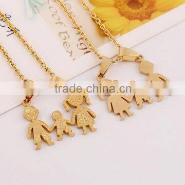 2016 New Stainless Steel Family Gift Items Mother Father Baby Necklace photo-2