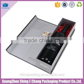 Professional manufacturer single bottle cardboard wine box gift packaging