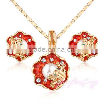 Wholesale women crystal pearl jewelry set