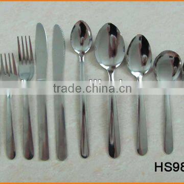 HS989 Plain Handle Stainless Steel Restaurant Dinnerware Set