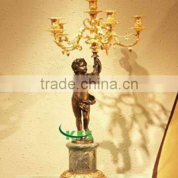 Bronze candlesticks statue in angel style