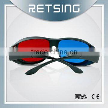 2015 hot sale classic plastic 3d red blue glasses for younger