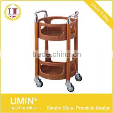 Round Wooden Tea Trolley