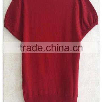 Decent Little Turtle Neck Knitting Wear Short-sleeve Lace Pullover photo-4