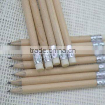 Hotsale 3.5'' mini natural wood hb pencil with white eraser