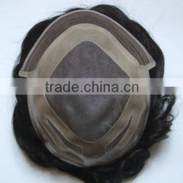 Invisible Pu Base Blonde Human Hair Toupee For Women