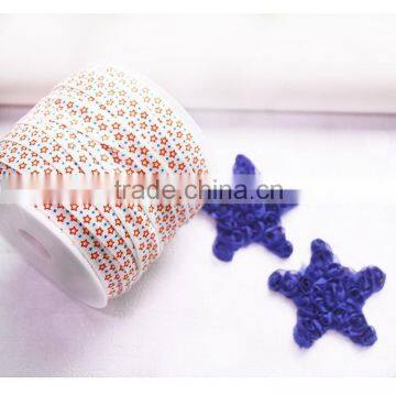 5/8 Blue /red/ White Star Fold Over Elastic, FOE Headband Elastic for Making Diy Hair Ties, Fold Over Elastic by the Yard photo-2