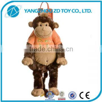 Hot sale new style lovely fashionable high quality stuffed toy plush monkey backpack