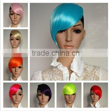 Punk Ladies Mens Short Straight Hair Bangs/ Cosplay Party Costume Anime Wigs W274