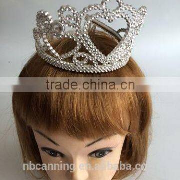 party crown /cheap princess plastic crown / birthday party silver crown for sale