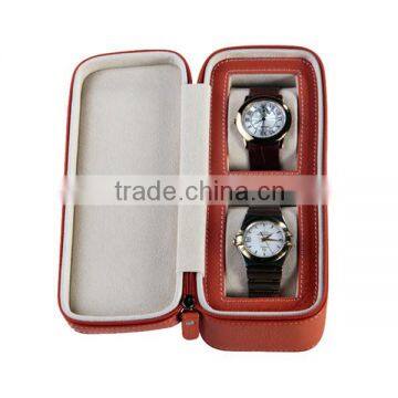 Custom Travel Packaging Gift 2 Slot Leather Watch Box photo-2