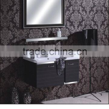 Black wall hang stainless steel vanity/stainless steel bathroom vanity/stainless steel frame bathroom vanities