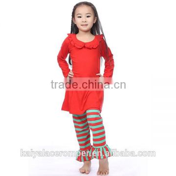 2015 high quality girls clothing,girls striped christmas pajamas