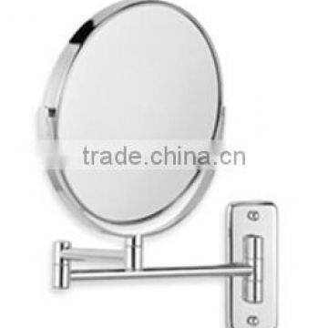 Wall-Mount 8X/1X Magnifying Swivel Mirror -The two-sided mirror 8" diameter mirror swivels 360 degree and the bi-fold arm