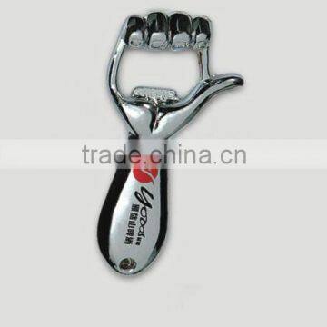 metal silver bottle opener, printed bottle opener with arm shaped