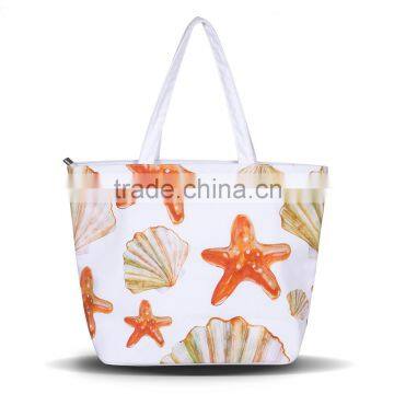 Shell Printed Casual Women Shoulder Bag Printing Bag Canvas Beach Bag
