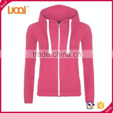 Manufacturer big size sports long sleeve polyester cotton women zipper sweater hoddies