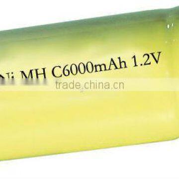 C Size 6000 mAh1.2V rechargeable nimh battery