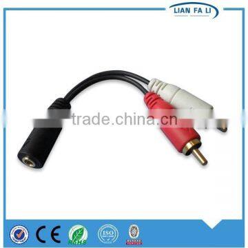 Shenzhen factory wholesale 2 male to 1 female audio cable shielded audio cable bulk av cable