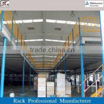 Steel mezzanine racking floor system