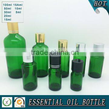 wholesale green glass essential oil bottle