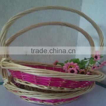 New Gifts Arts Wholesale Cheap Handmade Custom Cheap Fancy Wicker Basket for Gift With Sawing Handle Fruit Baskets