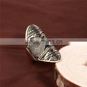 Full Metal Zinc Alloy Bohemian Vintage Graven Gold Finger Ring Jewelry photo-4